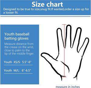 Gants de frappe de baseball professionnels en cuir à fermeture à sangle main à doigt complet - Product Image 3