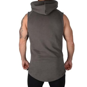 เสื้อฮู้ดแขนกุดมีซิปกระเป๋าแฟชั่นผู้ชาย, เสื้อมีฮู้ดแขนกุดน้ำหนักเบาสำหรับฟิตเนส - Product Image 6