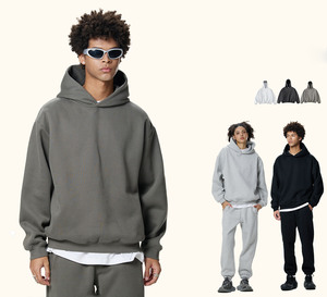 Heavyweight 350G Fleece Hoodie Sudadera Boxy Short Wide Version Transpirable Característica Camiseta para hombres - Product Image 1