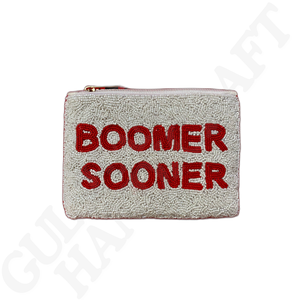 Monedero hecho a mano con cuentas BOOMER SOONER, elegante accesorio de engranaje de ventilador de algodón para organizar monedas en efectivo y pequeños elementos esenciales - Product Image 1