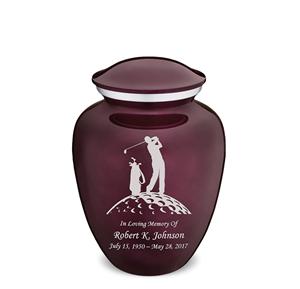 Urnes de crémation de golf personnalisées pour adultes Cherry Purple Embrace pour cendres humaines Grande urne funéraire pour hommes et femmes Urne de taille personnalisée - Product Image 4