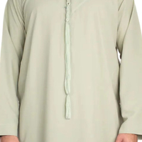 Vêtements islamiques pour adultes, Jubba pour hommes à manches longues, décontractée, de haute qualité, confortable, respirante, légère, séchage rapide, motif uni