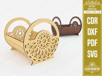 Panier cadeau en contreplaqué découpé au laser Delarchi G046 (forme de chiffre) 20 cm pour la décoration et le rangement de fêtes