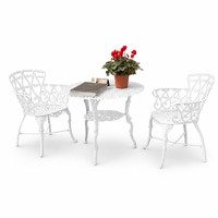 Ensemble de meubles de jardin modernes avec structure en aluminium, table et banc sur mesure