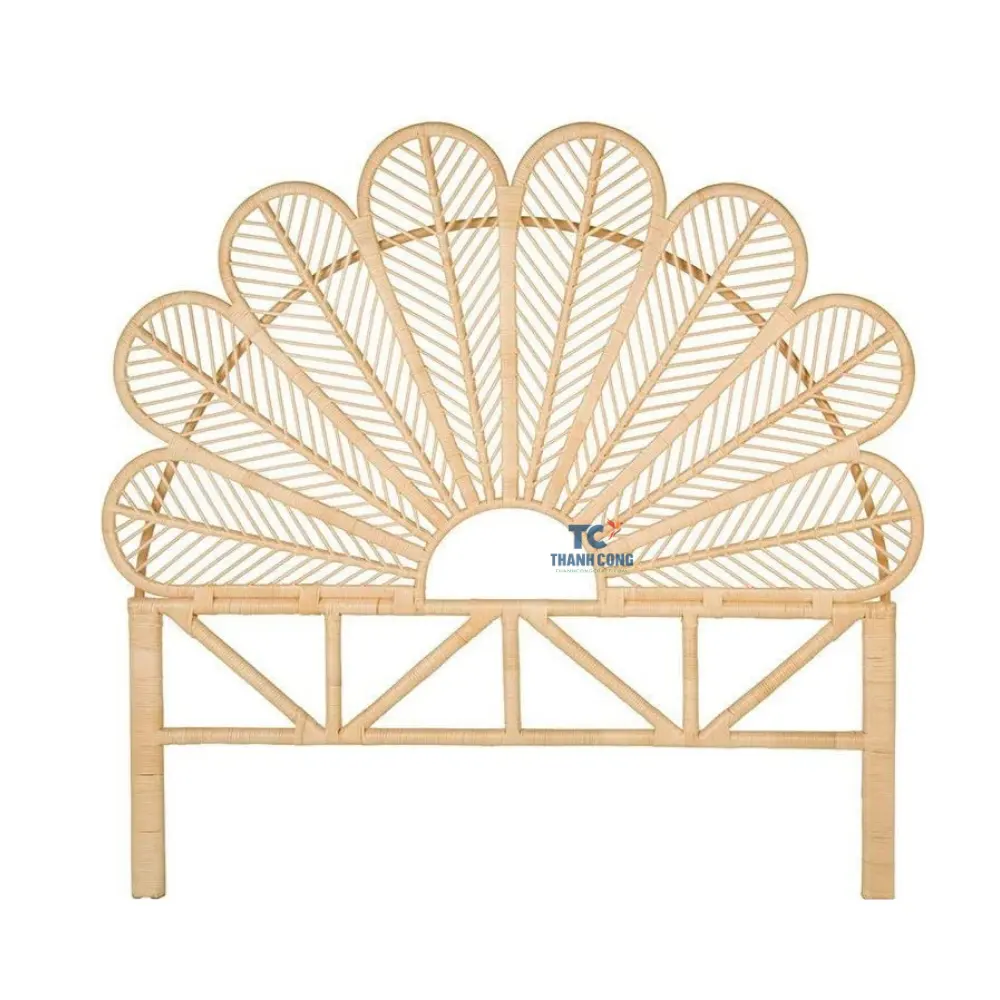 Testiera fatta a mano a forma di fiore in Rattan naturale con testa regolabile in stile Boho per la decorazione della camera da letto