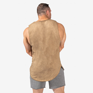 Camiseta sin mangas personalizada para hombre, camiseta transpirable cómoda de talla grande para gimnasio, camiseta sin mangas lavada con ácido para hombre, novedad - Product Image 3