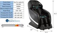 Fauteuil de massage avec inclinaison zéro gravité, commandes vocales, oscillation des mollets et triple rouleaux pour les pieds, moderne, de haute qualité, confortable