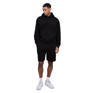 Conjuntos de pantalones cortos y Sudadera con capucha 100% algodón diseño más nuevo logotipo personalizado Drop Shoulder Twin Set para hombres - Product Image 1