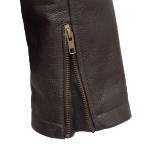 Veste de chasse en cuir personnalisée en toile pour hommes, respirante pour l'extérieur, col montant, fermeture à glissière, design de rue principale - Product Image 4