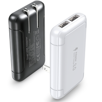 Charger Dinding USB Ganda 18W Grosir, Colokan Lipat US, 2 Port Pengisi Daya Cepat Ultra Tipis 1.6cm, OEM ODM MOQ Rendah