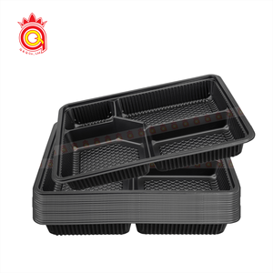 Boîte à lunch en plastique 1 2 3 compartiments Boîtes en plastique d'emballage alimentaire Sûres et saines Conteneurs à lunch à emporter Plateau en plastique HIPS - Product Image 1