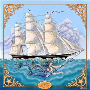 Parker Mermaid Carrelage d'art nautique pour accent et décoration POV-EP001AT brique réfractaire pour murs extérieurs pour chambre et salon - Product Image 1