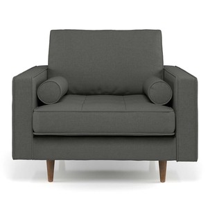 Sillón Individual GSD68032, Tapizado en Tela Gris 03, Sillón Decorativo para Hogar, Oficina, Comedor y Apartamento - Product Image 2