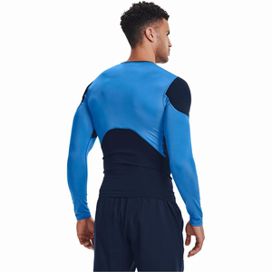 Premium Quality Custom Logo <b>Men's</b> Long Sleeve Gym Compression T-Shirt Quick Dry <b>Base</b> <b>Layer</b> with Round Collar Printed Pattern - Product Image 2