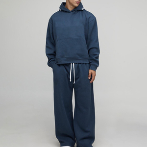 Ensemble survêtement et sweat-shirt en molleton français personnalisé 2024, 100% coton, streetwear d'hiver, uni, léger, ensemble de jogging sportif - Product Image 4