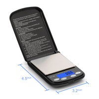Balance de précision numérique portable ACE DS 500 pour bijoux, 500g/0.01g, corps en plastique ABS, plateau en acier inoxydable, fonctionne sur piles