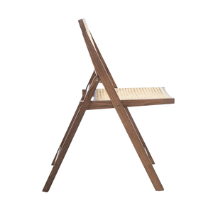 Silla de Comedor Plegable de Ratán y Madera Maciza Minimalista, Duradera: Apta para Cafeterías Modernas, Patios, Balcones y Comedores - Product Image 3