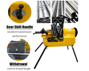 Techtongda 220V Điện Ống Threader Máy Tay Công Cụ Cho 1/2 "-4" Bspt/Npt Chủ Đề Ống Threading Cắt - Product Image 4