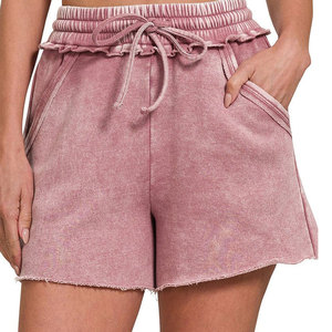Vente en gros Short femme délavé à l'acide léger dernier design personnalisé Short délavé à l'acide pour femme - Product Image 1