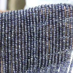 Compre Cuentas Redondas Facetadas de Iolita Natural de 4 mm y 5 mm, Accesorios de Joyería de Moda para Hacer Bricolaje, Piedras Preciosas Hechas a Mano por Proveedor Indio, Collar - Product Image 4