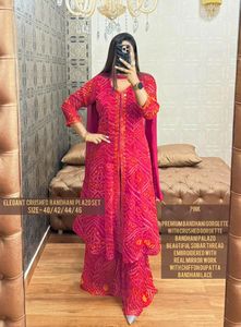 Traje Sharara étnico Shalwar Kameez indio Punjabi estilo paquistaní bordado boda y fiesta festiva desgaste mujeres - Product Image 4