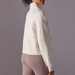 À la mode surdimensionné demi fermeture éclair sweats décontracté couleur personnalisée Streetwear quart zip sweat avec poches parfait pour l'hiver porter - Product Image 4