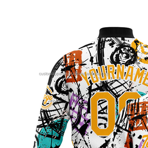 Veste universitaire pour hommes personnalisée lettres audacieuses col montant logo de broderie sur le devant 100% laine respirant coupe-vent équipe de MCACVJ-228 - Product Image 3