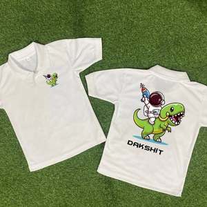 100% algodón personalizable para polos para niños uniformes escolares de manga larga grupo de edad primaria niños patrón sólido - Product Image 3