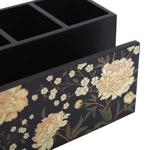 Porta Cucharas de Madera con Diseño de Arte Popular, Estilo Artesanal, Moderno y Minimalista con Patrón Sutil - Product Image 2