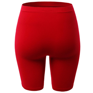 Custom Seamless Gym Sport Fitness Workout Dark Chestnut Yoga Shorts Cintura alta Control de barriga Stretch Activewear para mujeres - Product Image 6