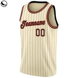 Camiseta de Baloncesto Personalizada Color Crema, Uniforme de Equipo sin Mangas con Nombre y Número del Jugador, Ropa Deportiva Ligera para Hombre - Product Image 2