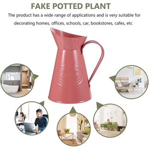 Nouveau design Vase à pichet en métal pot de fleurs en fer rose galvanisé pour décoration intérieure et extérieure - Product Image 4