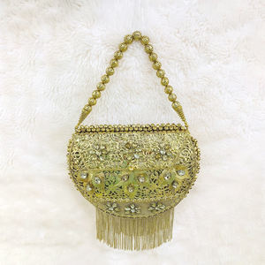 Bolso de noche hecho a mano con piedra de cristal y metal, bolso increíblemente detallado para mujeres en ocasiones de alto perfil - Product Image 1