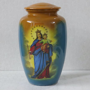 Urna de cremación para adultos de alta calidad HHO, recién llegado, diseño impreso, artesanías de Metal para mantener las cenizas, urna de recuerdo para adultos - Product Image 5