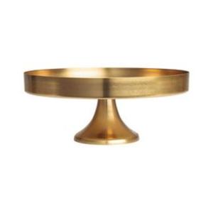 Soporte redondo para tartas de metal dorado Con pedestal estable y acabado atractivo para servir tartas con estilo y decoración de eventos de lujo - Product Image 2