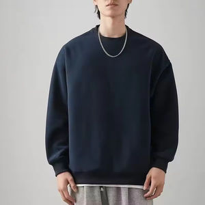 Jersey de invierno personalizado para hombre de talla grande | Sudadera holgada de cuello redondo | Color sólido con estampado digital | Ropa informal de calle - Product Image 2