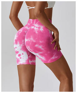 กางเกงขาสั้นเอวสูงผู้หญิง ลายมัดย้อม ไร้ตะเข็บ 18 สี กางเกงออกกำลังกายรัดรูป ระบายอากาศดี ยกกระชับสะโพก กางเกงโยคะ กางเกงออกกำลังกายแบบใหม่ - Product Image 5