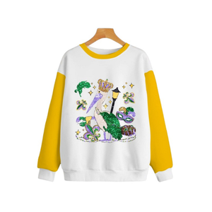 Sudadera de invierno con forro transpirable personalizable para mujer con bordado de lentejuelas, diseño de retazos, logotipo frontal de talla grande - Product Image 2