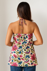 Nhiều màu ngắn <span class=keywords><strong>kurti</strong></span> 100% cotton in dây cổ được thiết kế cho thoải mái và phong cách trở lại đàn hồi có sẵn kích thước lớn - Product Image 2