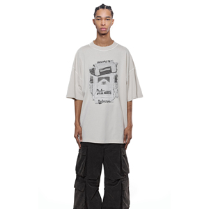 100% algodón de peso pesado 320 Gsm de gran tamaño lavado ácido desgastado camiseta de hombre logotipo impreso personalizado diseños Vintage personalizables - Product Image 3