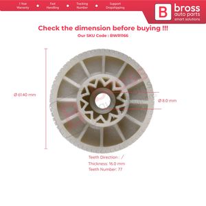 BWR1166 engrenage de réparation de moteur de régulateur de fenêtre pour Scani.a diamètre 61.40mm pièces automobiles Bross fabriquées en turquie - Product Image 3