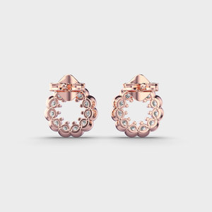 Hoa phong cách 1.50 + 1.50 ctw moissanite kim cương Stud Bông Tai Độc Đáo bezel prong 925 Bạc đẩy trở lại trên cả hai mặt - Product Image 2