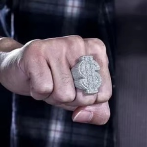 แหวนลิ้นสุดหรูลายเพชรโมอิส VVS1อกแร็ปเปอร์หน้าอกแหวนเงิน925 - Product Image 1