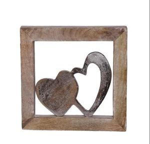 Best Quality Casted Aluminum <b>Christmas</b> <b>Tree</b> and Deer Silver Finished in <b>Wooden</b> Frame Handmade <b>Christmas</b> Decorative Items - Product Image 2