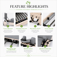 Máquina de Pilates Reformer Comercial de Madera de Roble y Arce para Estudio, Equipo de Pilates