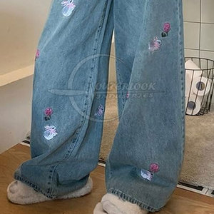 Nouveau pantalon large décontracté droit à jambes larges jeunesse mode décontracté femmes pantalon à jambes larges à vendre personnalisé - Product Image 4