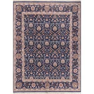 Alfombra de Lana Azul Aurora Anudada a Mano con Patrón Floral Abstracto para Entrada, Pasillo, Habitación de Adolescentes, Tamaño Rectangular 9x12 - Modelo EPR-1509 - Product Image 1