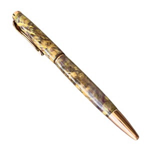 Stylo à bille torsadé élégant Citrine Collection 0.7mm stylo promotionnel de luxe en bois stabilisé fait à la main pour les affaires ou les mariages - Product Image 2