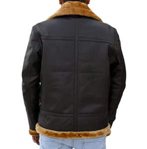 Veste pour homme en peau de mouton, veste en cuir noir léger en fourrure de mouton, veste en cuir double face en peau de mouton pour homme, respirante - Product Image 3