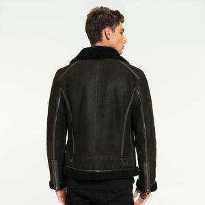 Customizable Men's Winter Leather <b>Canvas</b> <b>Jacket</b> with Stand Collar Breathable Waterproof Design and Personalized Logo - Product Image 4